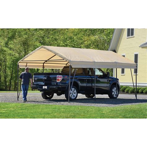 review shelterlogic carport in a box powder coated steel|auto shelters portable garages.